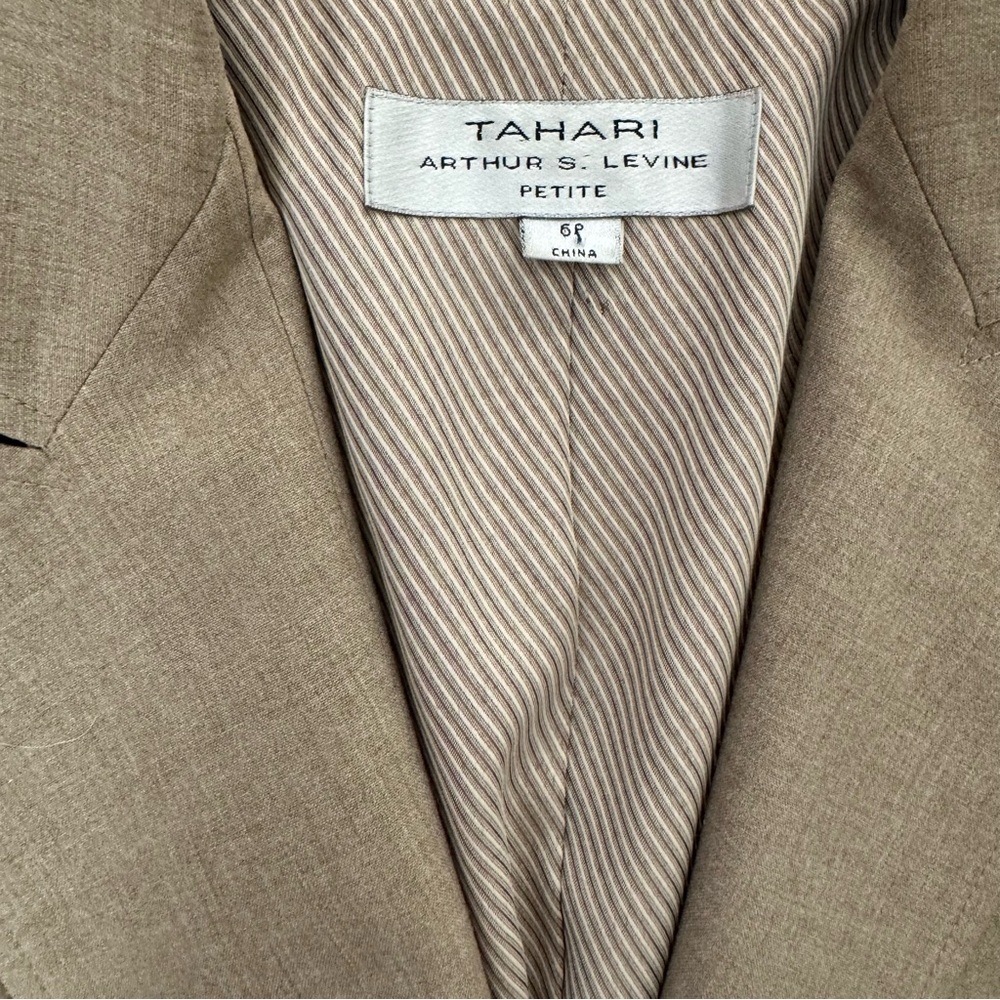 Tahari Arthur S. Levine Tan Blazer Jacket |Size 6 - Picture 4 of 8